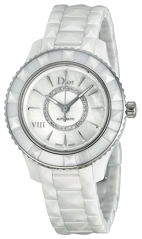 dior ceramic watch white|dior watch for women.